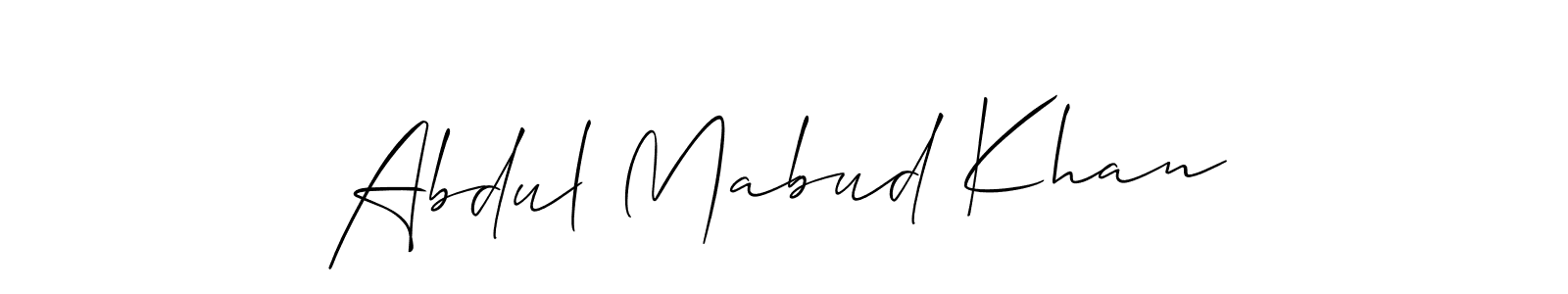 Similarly Allison_Script is the best handwritten signature design. Signature creator online .You can use it as an online autograph creator for name Abdul Mabud Khan. Abdul Mabud Khan signature style 2 images and pictures png