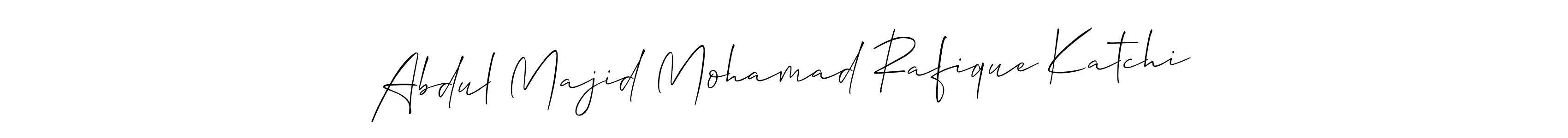 Also You can easily find your signature by using the search form. We will create Abdul Majid Mohamad Rafique Katchi name handwritten signature images for you free of cost using Allison_Script sign style. Abdul Majid Mohamad Rafique Katchi signature style 2 images and pictures png