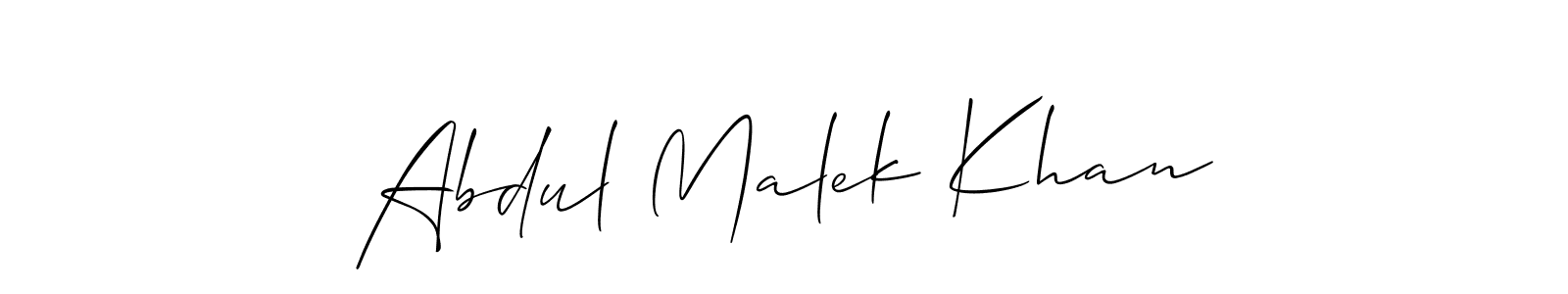 Create a beautiful signature design for name Abdul Malek Khan. With this signature (Allison_Script) fonts, you can make a handwritten signature for free. Abdul Malek Khan signature style 2 images and pictures png