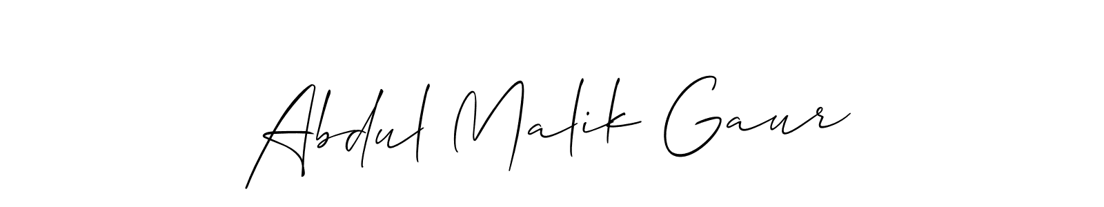 You should practise on your own different ways (Allison_Script) to write your name (Abdul Malik Gaur) in signature. don't let someone else do it for you. Abdul Malik Gaur signature style 2 images and pictures png