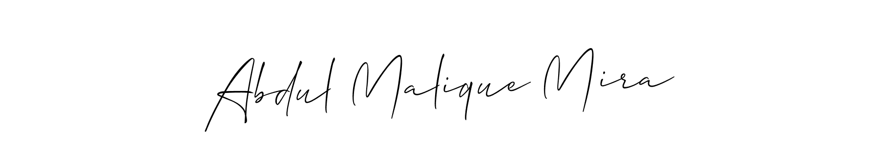 It looks lik you need a new signature style for name Abdul Malique Mira. Design unique handwritten (Allison_Script) signature with our free signature maker in just a few clicks. Abdul Malique Mira signature style 2 images and pictures png