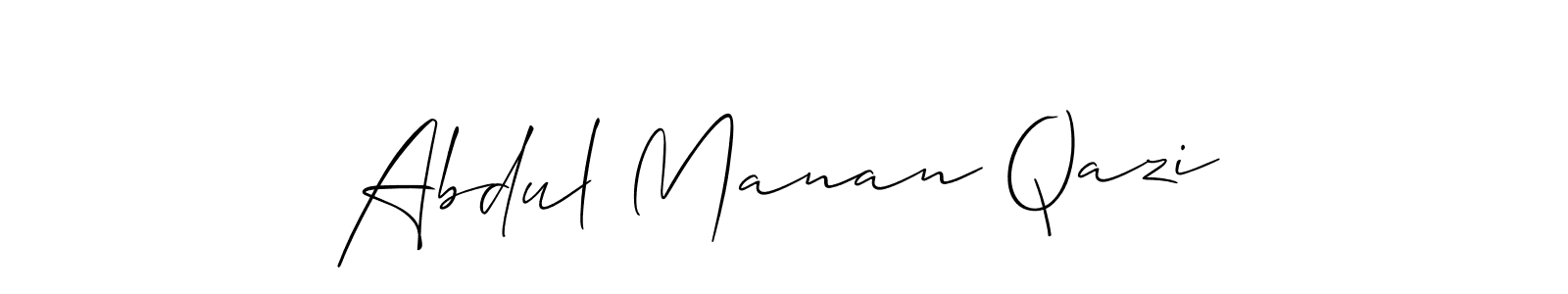 How to make Abdul Manan Qazi name signature. Use Allison_Script style for creating short signs online. This is the latest handwritten sign. Abdul Manan Qazi signature style 2 images and pictures png