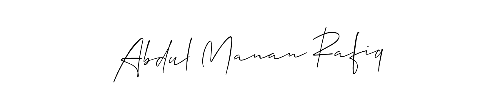 Also we have Abdul Manan Rafiq name is the best signature style. Create professional handwritten signature collection using Allison_Script autograph style. Abdul Manan Rafiq signature style 2 images and pictures png