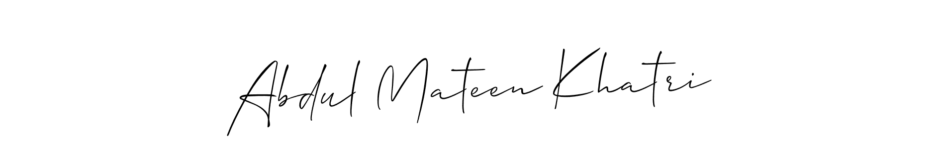 Use a signature maker to create a handwritten signature online. With this signature software, you can design (Allison_Script) your own signature for name Abdul Mateen Khatri. Abdul Mateen Khatri signature style 2 images and pictures png