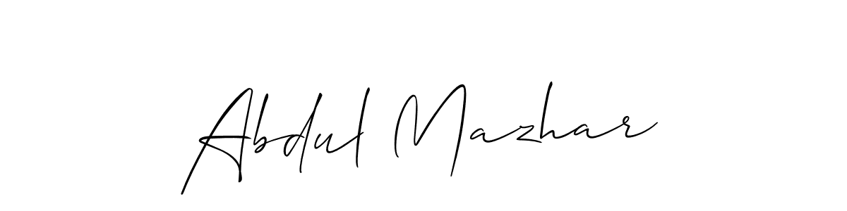 How to make Abdul Mazhar signature? Allison_Script is a professional autograph style. Create handwritten signature for Abdul Mazhar name. Abdul Mazhar signature style 2 images and pictures png