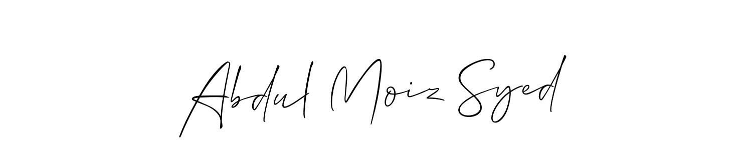 Make a short Abdul Moiz Syed signature style. Manage your documents anywhere anytime using Allison_Script. Create and add eSignatures, submit forms, share and send files easily. Abdul Moiz Syed signature style 2 images and pictures png