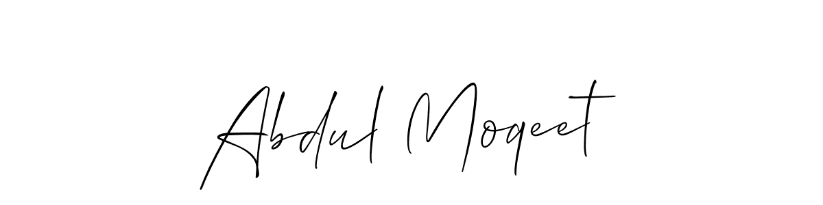 Design your own signature with our free online signature maker. With this signature software, you can create a handwritten (Allison_Script) signature for name Abdul Moqeet. Abdul Moqeet signature style 2 images and pictures png