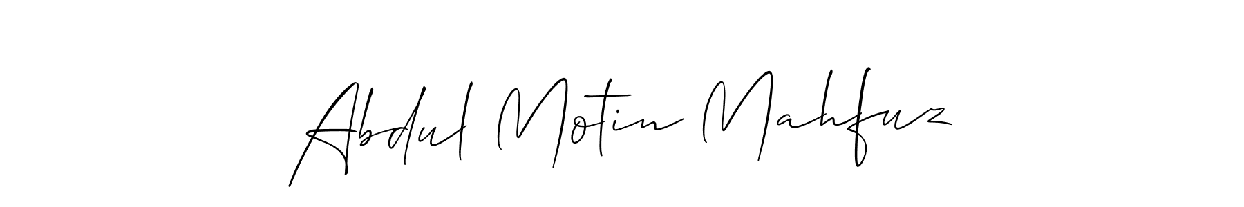 Design your own signature with our free online signature maker. With this signature software, you can create a handwritten (Allison_Script) signature for name Abdul Motin Mahfuz. Abdul Motin Mahfuz signature style 2 images and pictures png