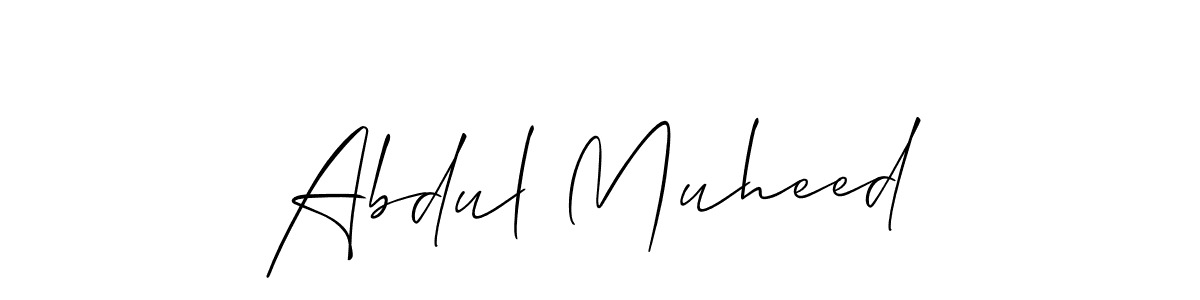 Make a short Abdul Muheed signature style. Manage your documents anywhere anytime using Allison_Script. Create and add eSignatures, submit forms, share and send files easily. Abdul Muheed signature style 2 images and pictures png