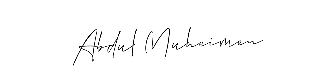 Allison_Script is a professional signature style that is perfect for those who want to add a touch of class to their signature. It is also a great choice for those who want to make their signature more unique. Get Abdul Muheimen name to fancy signature for free. Abdul Muheimen signature style 2 images and pictures png