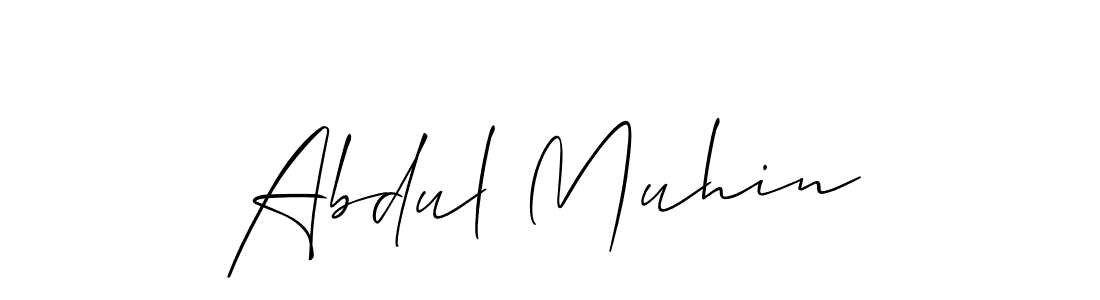 You should practise on your own different ways (Allison_Script) to write your name (Abdul Muhin) in signature. don't let someone else do it for you. Abdul Muhin signature style 2 images and pictures png