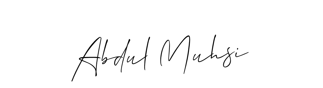 The best way (Allison_Script) to make a short signature is to pick only two or three words in your name. The name Abdul Muhsi include a total of six letters. For converting this name. Abdul Muhsi signature style 2 images and pictures png