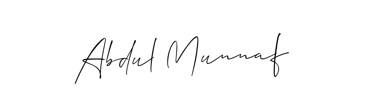 Design your own signature with our free online signature maker. With this signature software, you can create a handwritten (Allison_Script) signature for name Abdul Munnaf. Abdul Munnaf signature style 2 images and pictures png