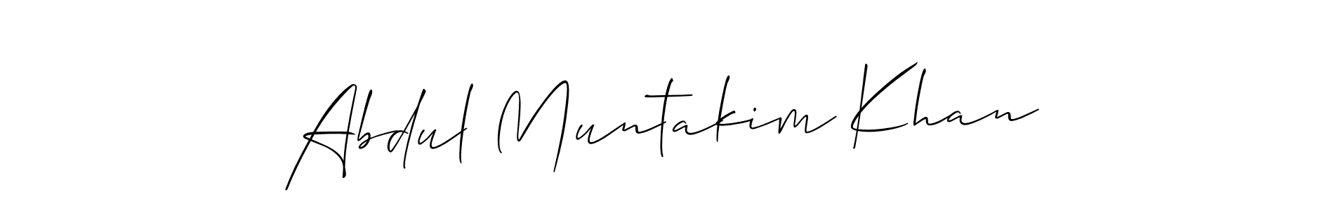 Also we have Abdul Muntakim Khan name is the best signature style. Create professional handwritten signature collection using Allison_Script autograph style. Abdul Muntakim Khan signature style 2 images and pictures png