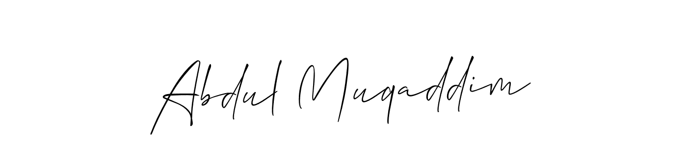 Also You can easily find your signature by using the search form. We will create Abdul Muqaddim name handwritten signature images for you free of cost using Allison_Script sign style. Abdul Muqaddim signature style 2 images and pictures png