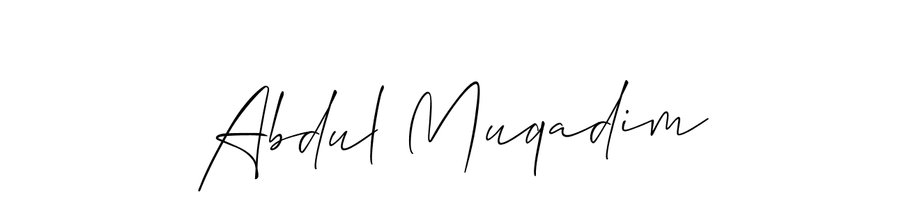 Create a beautiful signature design for name Abdul Muqadim. With this signature (Allison_Script) fonts, you can make a handwritten signature for free. Abdul Muqadim signature style 2 images and pictures png