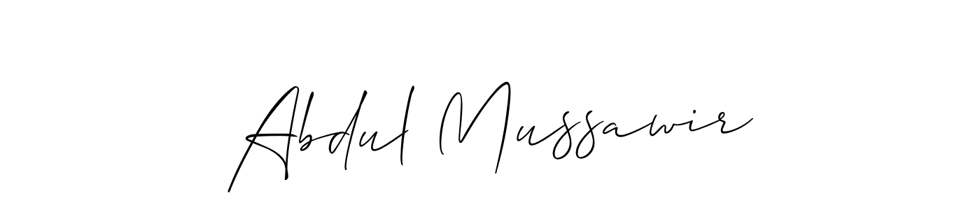 Use a signature maker to create a handwritten signature online. With this signature software, you can design (Allison_Script) your own signature for name Abdul Mussawir. Abdul Mussawir signature style 2 images and pictures png