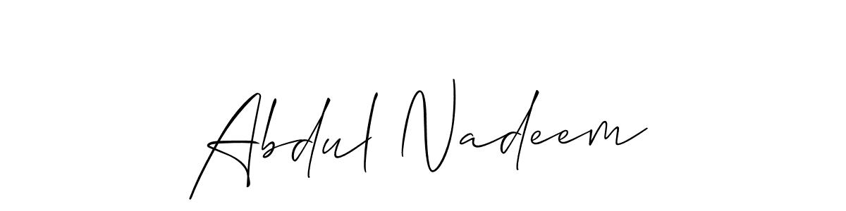 It looks lik you need a new signature style for name Abdul Nadeem. Design unique handwritten (Allison_Script) signature with our free signature maker in just a few clicks. Abdul Nadeem signature style 2 images and pictures png