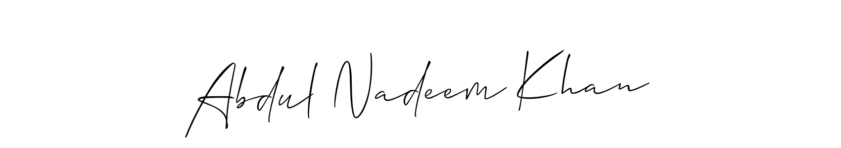 Also You can easily find your signature by using the search form. We will create Abdul Nadeem Khan name handwritten signature images for you free of cost using Allison_Script sign style. Abdul Nadeem Khan signature style 2 images and pictures png