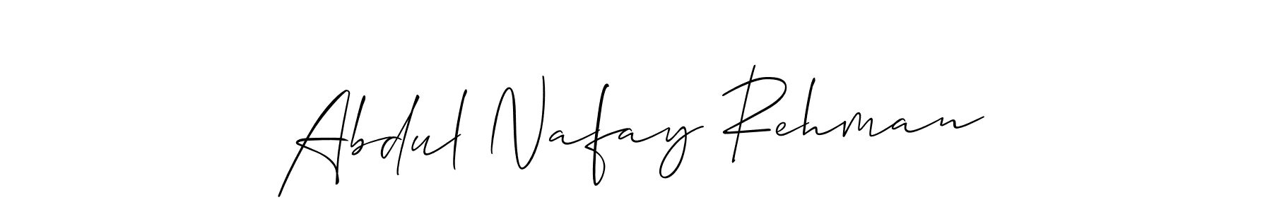 It looks lik you need a new signature style for name Abdul Nafay Rehman. Design unique handwritten (Allison_Script) signature with our free signature maker in just a few clicks. Abdul Nafay Rehman signature style 2 images and pictures png