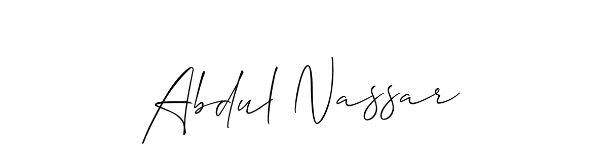 Make a beautiful signature design for name Abdul Nassar. With this signature (Allison_Script) style, you can create a handwritten signature for free. Abdul Nassar signature style 2 images and pictures png