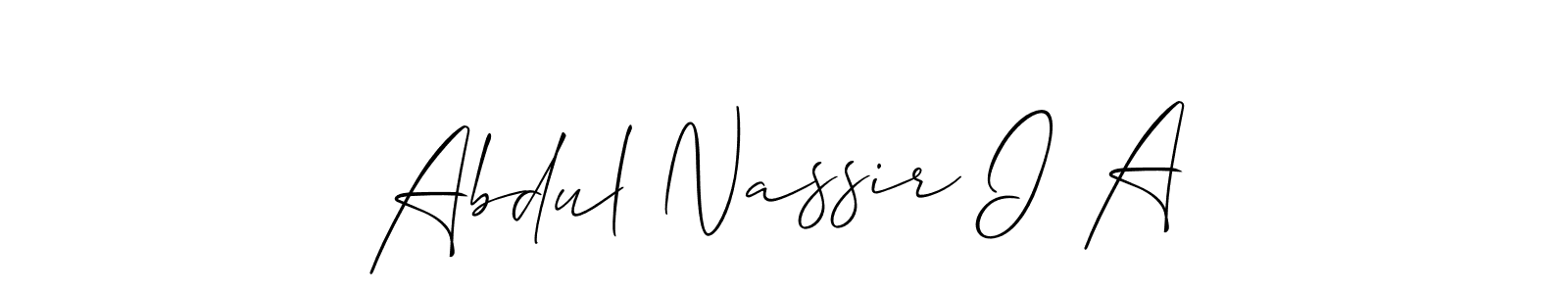 Abdul Nassir I A stylish signature style. Best Handwritten Sign (Allison_Script) for my name. Handwritten Signature Collection Ideas for my name Abdul Nassir I A. Abdul Nassir I A signature style 2 images and pictures png