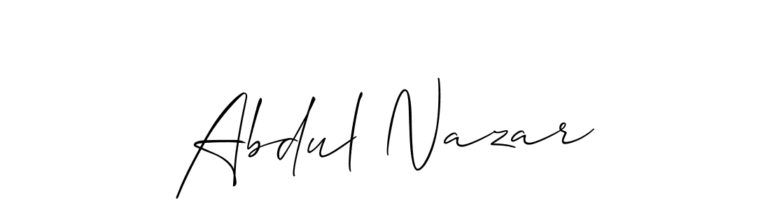 How to make Abdul Nazar name signature. Use Allison_Script style for creating short signs online. This is the latest handwritten sign. Abdul Nazar signature style 2 images and pictures png