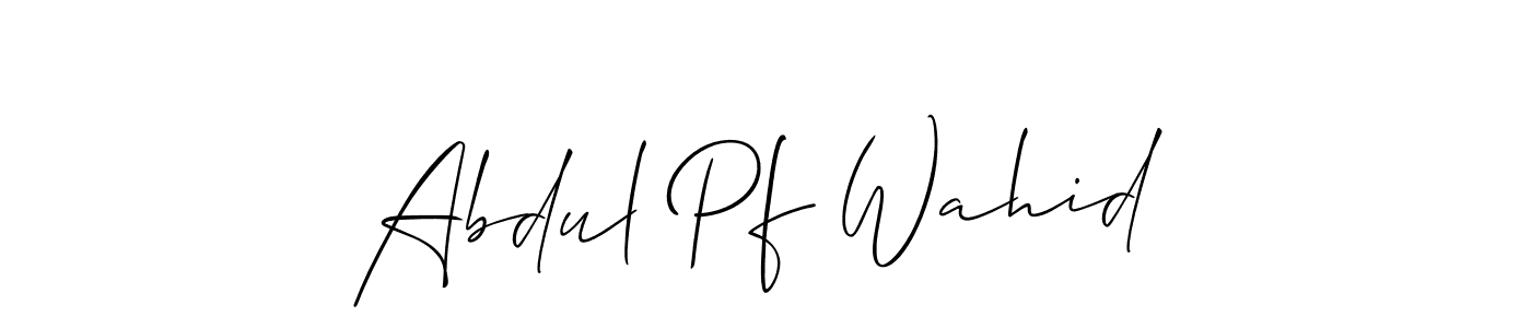 The best way (Allison_Script) to make a short signature is to pick only two or three words in your name. The name Abdul Pf Wahid include a total of six letters. For converting this name. Abdul Pf Wahid signature style 2 images and pictures png