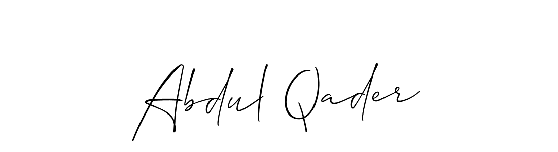 Use a signature maker to create a handwritten signature online. With this signature software, you can design (Allison_Script) your own signature for name Abdul Qader. Abdul Qader signature style 2 images and pictures png