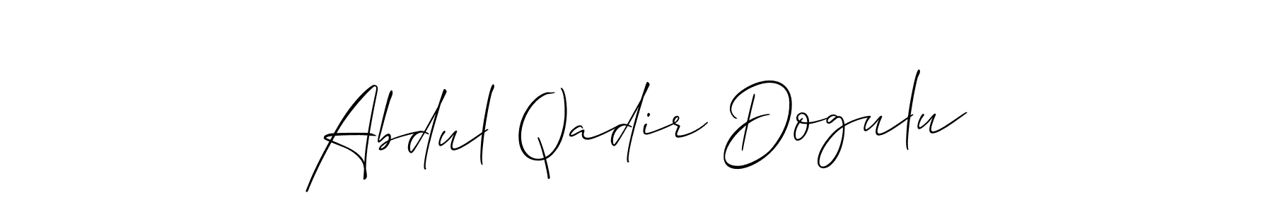 Also You can easily find your signature by using the search form. We will create Abdul Qadir Dogulu name handwritten signature images for you free of cost using Allison_Script sign style. Abdul Qadir Dogulu signature style 2 images and pictures png