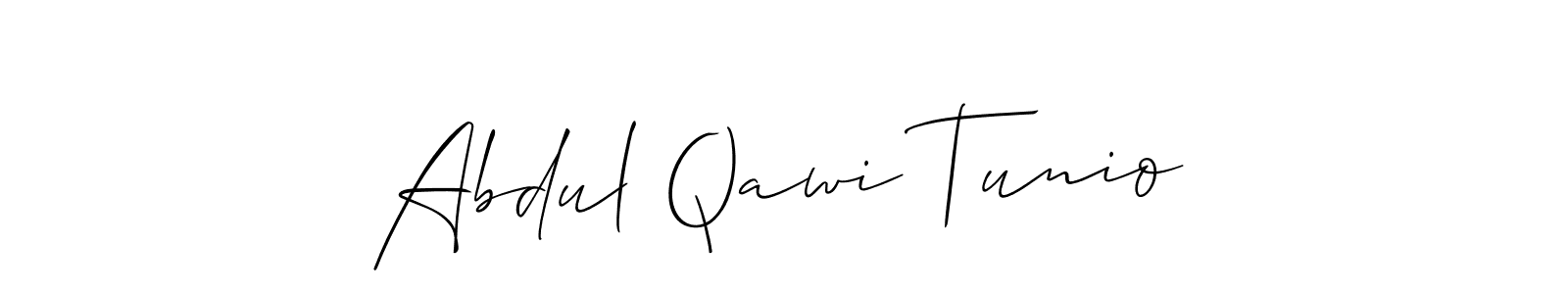 Similarly Allison_Script is the best handwritten signature design. Signature creator online .You can use it as an online autograph creator for name Abdul Qawi Tunio. Abdul Qawi Tunio signature style 2 images and pictures png