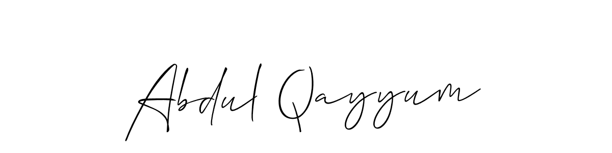 Abdul Qayyum stylish signature style. Best Handwritten Sign (Allison_Script) for my name. Handwritten Signature Collection Ideas for my name Abdul Qayyum. Abdul Qayyum signature style 2 images and pictures png