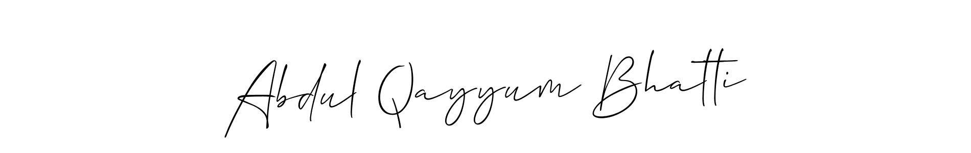 Make a beautiful signature design for name Abdul Qayyum Bhatti. With this signature (Allison_Script) style, you can create a handwritten signature for free. Abdul Qayyum Bhatti signature style 2 images and pictures png