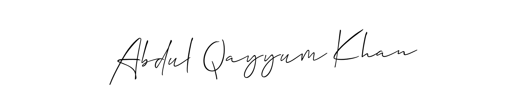 The best way (Allison_Script) to make a short signature is to pick only two or three words in your name. The name Abdul Qayyum Khan include a total of six letters. For converting this name. Abdul Qayyum Khan signature style 2 images and pictures png