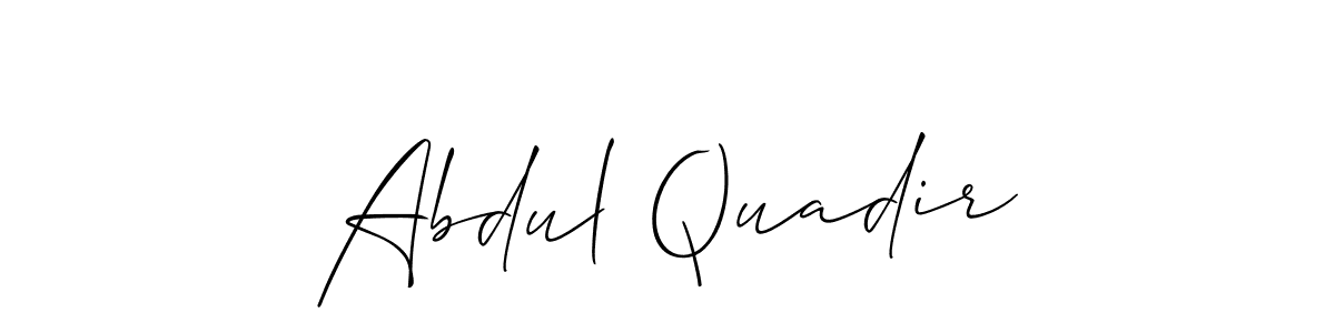 Allison_Script is a professional signature style that is perfect for those who want to add a touch of class to their signature. It is also a great choice for those who want to make their signature more unique. Get Abdul Quadir name to fancy signature for free. Abdul Quadir signature style 2 images and pictures png