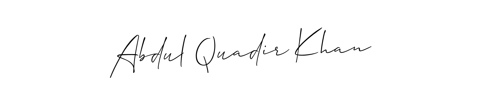 The best way (Allison_Script) to make a short signature is to pick only two or three words in your name. The name Abdul Quadir Khan include a total of six letters. For converting this name. Abdul Quadir Khan signature style 2 images and pictures png