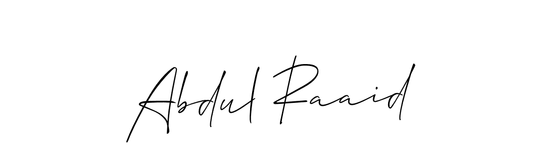 Make a beautiful signature design for name Abdul Raaid. With this signature (Allison_Script) style, you can create a handwritten signature for free. Abdul Raaid signature style 2 images and pictures png