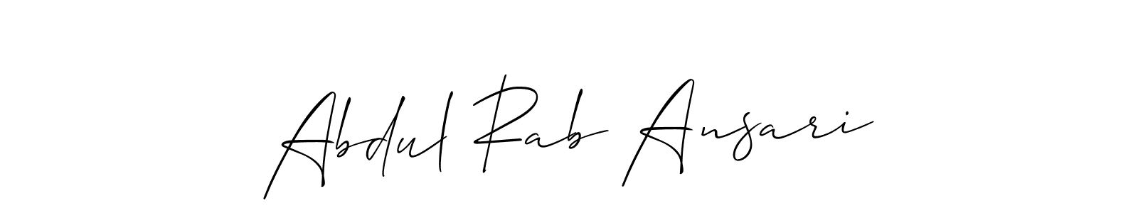 Make a short Abdul Rab Ansari signature style. Manage your documents anywhere anytime using Allison_Script. Create and add eSignatures, submit forms, share and send files easily. Abdul Rab Ansari signature style 2 images and pictures png