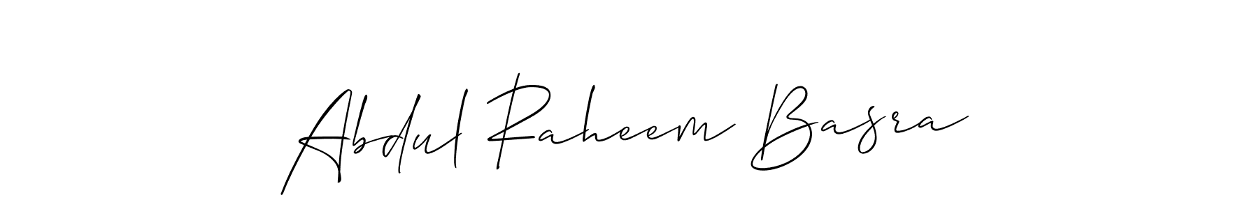 Create a beautiful signature design for name Abdul Raheem Basra. With this signature (Allison_Script) fonts, you can make a handwritten signature for free. Abdul Raheem Basra signature style 2 images and pictures png