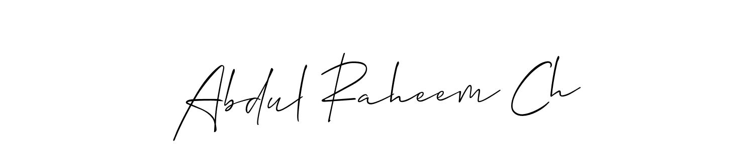Design your own signature with our free online signature maker. With this signature software, you can create a handwritten (Allison_Script) signature for name Abdul Raheem Ch. Abdul Raheem Ch signature style 2 images and pictures png
