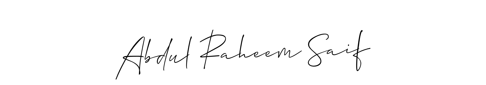 Abdul Raheem Saif stylish signature style. Best Handwritten Sign (Allison_Script) for my name. Handwritten Signature Collection Ideas for my name Abdul Raheem Saif. Abdul Raheem Saif signature style 2 images and pictures png
