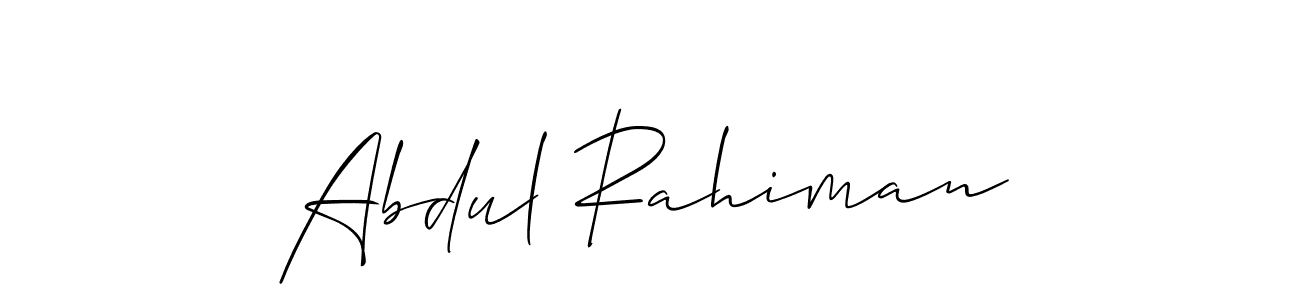 Use a signature maker to create a handwritten signature online. With this signature software, you can design (Allison_Script) your own signature for name Abdul Rahiman. Abdul Rahiman signature style 2 images and pictures png