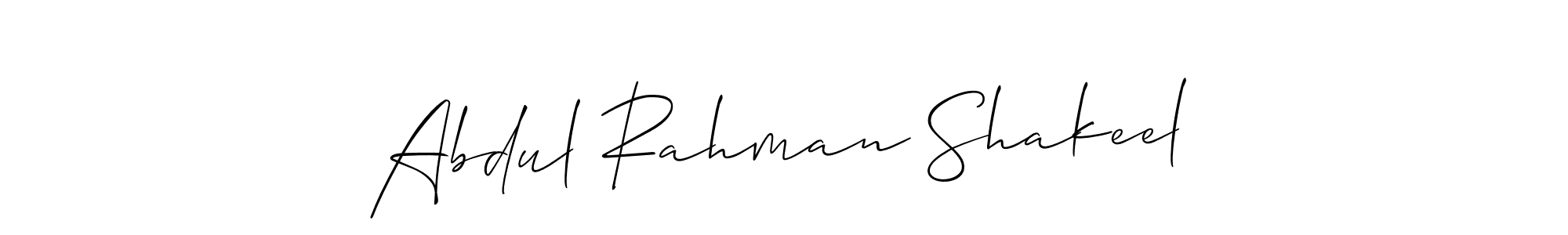 Design your own signature with our free online signature maker. With this signature software, you can create a handwritten (Allison_Script) signature for name Abdul Rahman Shakeel. Abdul Rahman Shakeel signature style 2 images and pictures png