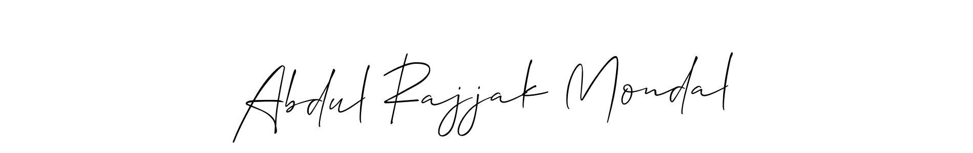 Use a signature maker to create a handwritten signature online. With this signature software, you can design (Allison_Script) your own signature for name Abdul Rajjak Mondal. Abdul Rajjak Mondal signature style 2 images and pictures png