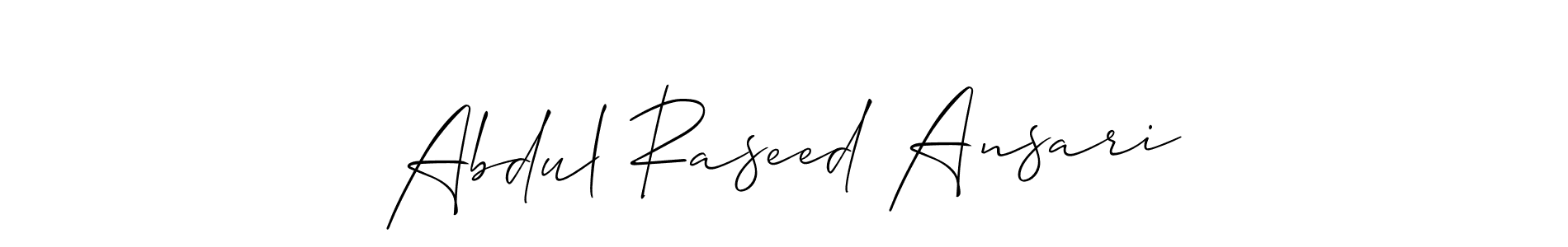 Allison_Script is a professional signature style that is perfect for those who want to add a touch of class to their signature. It is also a great choice for those who want to make their signature more unique. Get Abdul Raseed Ansari name to fancy signature for free. Abdul Raseed Ansari signature style 2 images and pictures png