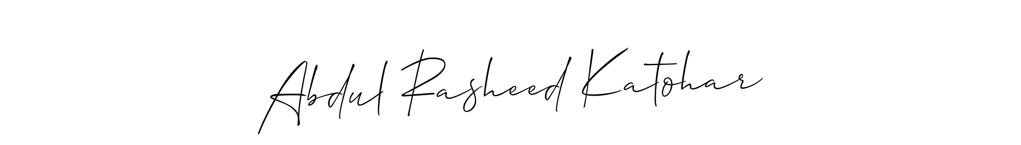 Make a beautiful signature design for name Abdul Rasheed Katohar. With this signature (Allison_Script) style, you can create a handwritten signature for free. Abdul Rasheed Katohar signature style 2 images and pictures png