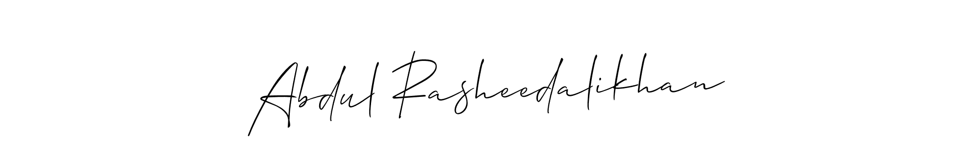 Make a beautiful signature design for name Abdul Rasheedalikhan. With this signature (Allison_Script) style, you can create a handwritten signature for free. Abdul Rasheedalikhan signature style 2 images and pictures png