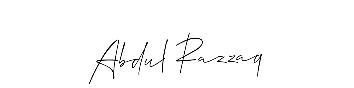 It looks lik you need a new signature style for name Abdul Razzaq. Design unique handwritten (Allison_Script) signature with our free signature maker in just a few clicks. Abdul Razzaq signature style 2 images and pictures png