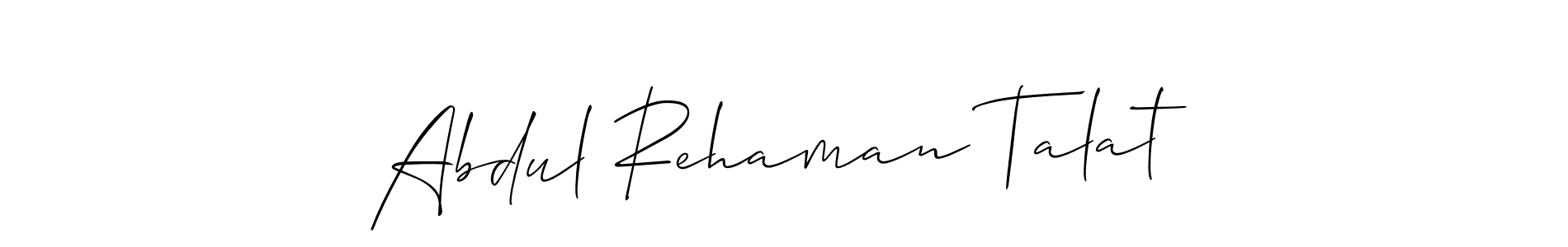 Abdul Rehaman Talat stylish signature style. Best Handwritten Sign (Allison_Script) for my name. Handwritten Signature Collection Ideas for my name Abdul Rehaman Talat. Abdul Rehaman Talat signature style 2 images and pictures png