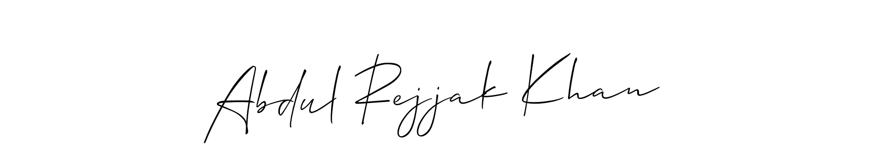 Make a beautiful signature design for name Abdul Rejjak Khan. With this signature (Allison_Script) style, you can create a handwritten signature for free. Abdul Rejjak Khan signature style 2 images and pictures png